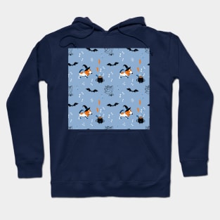 Cute print with a puppy in a witch costume Hoodie